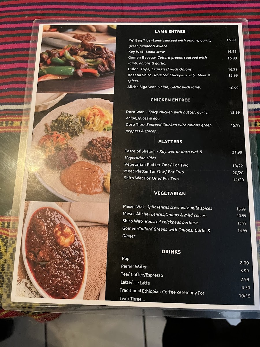 Menu Shalom Ethiopian & Eritrean Restaurant-2
